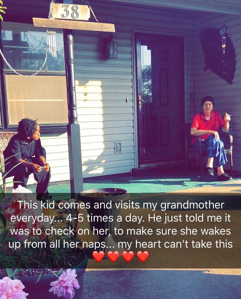 Woman asks neighbor   s son why he visits her grandma 5 times a day: She   ll never forget his answer