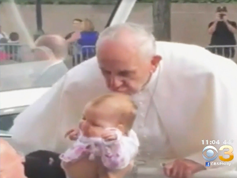 Parents say daughter's inoperable brain tumor miraculously shrank after kiss from Pope 
