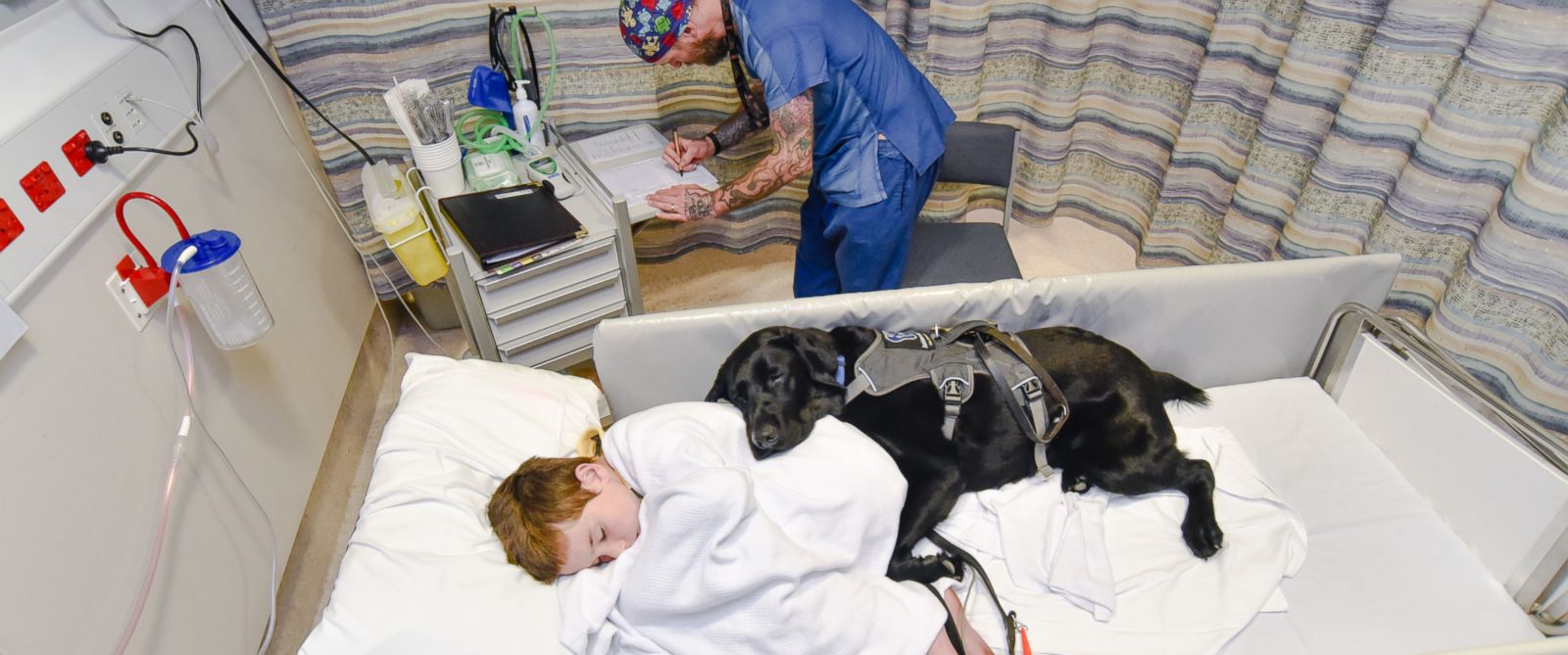 Loyal Dog Jumps on Hospital Bed to Comfort 9-Year-Old Boy With Autism