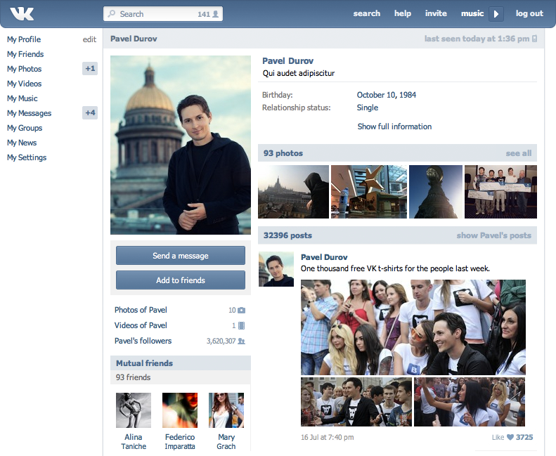 La red social que compite con Facebook: VK.com