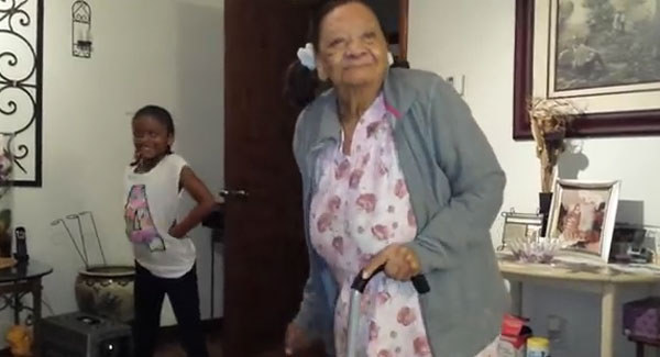 97-year-old great-grandma adorably dances with 8-year-old