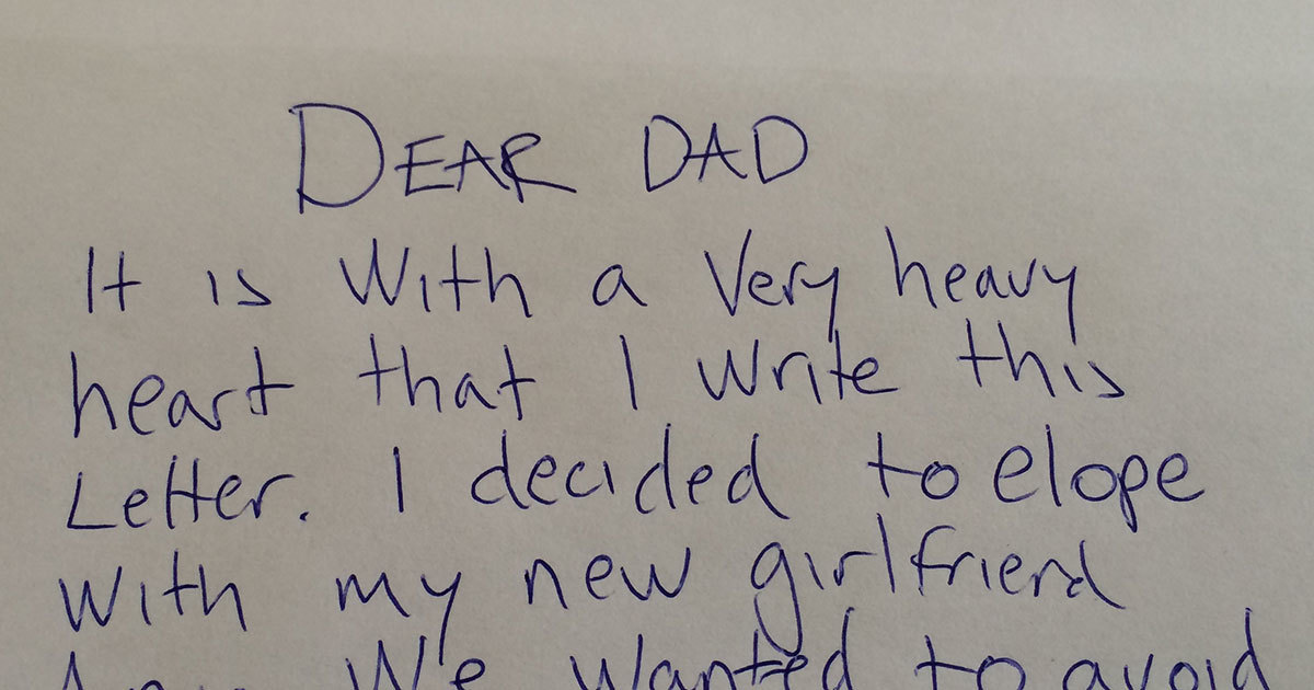 Dad noticed something was wrong when he entered son's room, finds a note that makes everyone laugh
