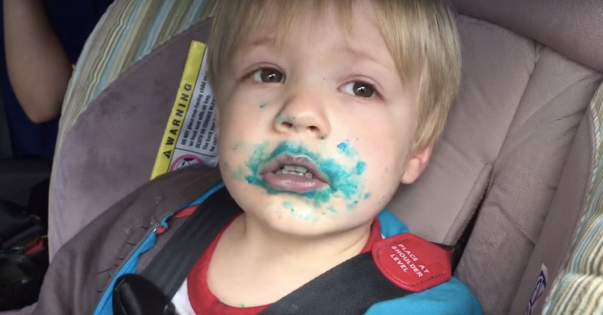 Despite what you may think, this kid did not just eat a cupcake