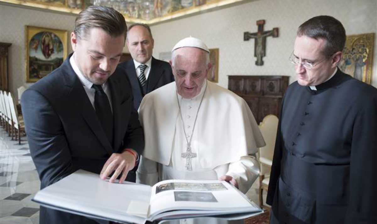 El Papa Francisco y Leonardo Di Caprio se reunieron para discutir acerca del medio ambiente