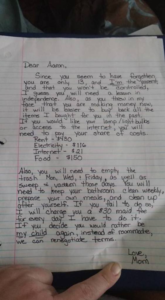 Carta de madre a su hijo de 13 años se hace viral 