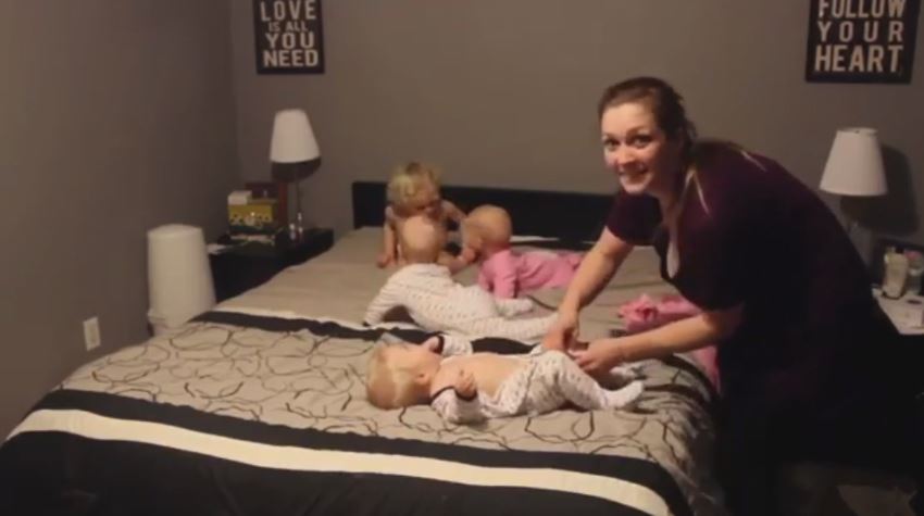 This video of a mother dressing up her triplets is a must watch!