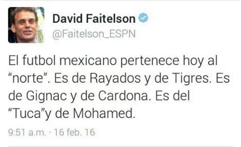 Faitelson hace seis mese decia que Monterrey sería campeon.