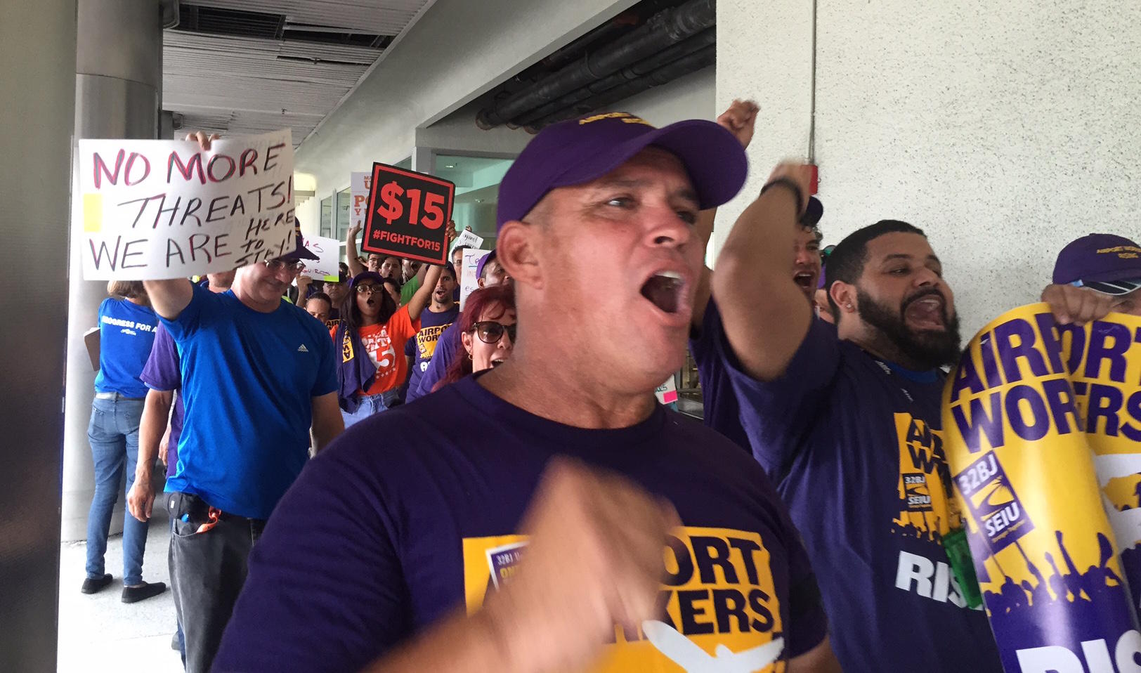Workers at Miami International Airport protested for 24 Hours
