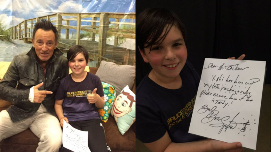 Bruce Springsteen wrote a rockin' tardy note for a 9-year-old superfan