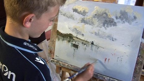 Un nene de 11 años vendió pinturas por una fortuna y lo bautizaron el "Mini Monet"