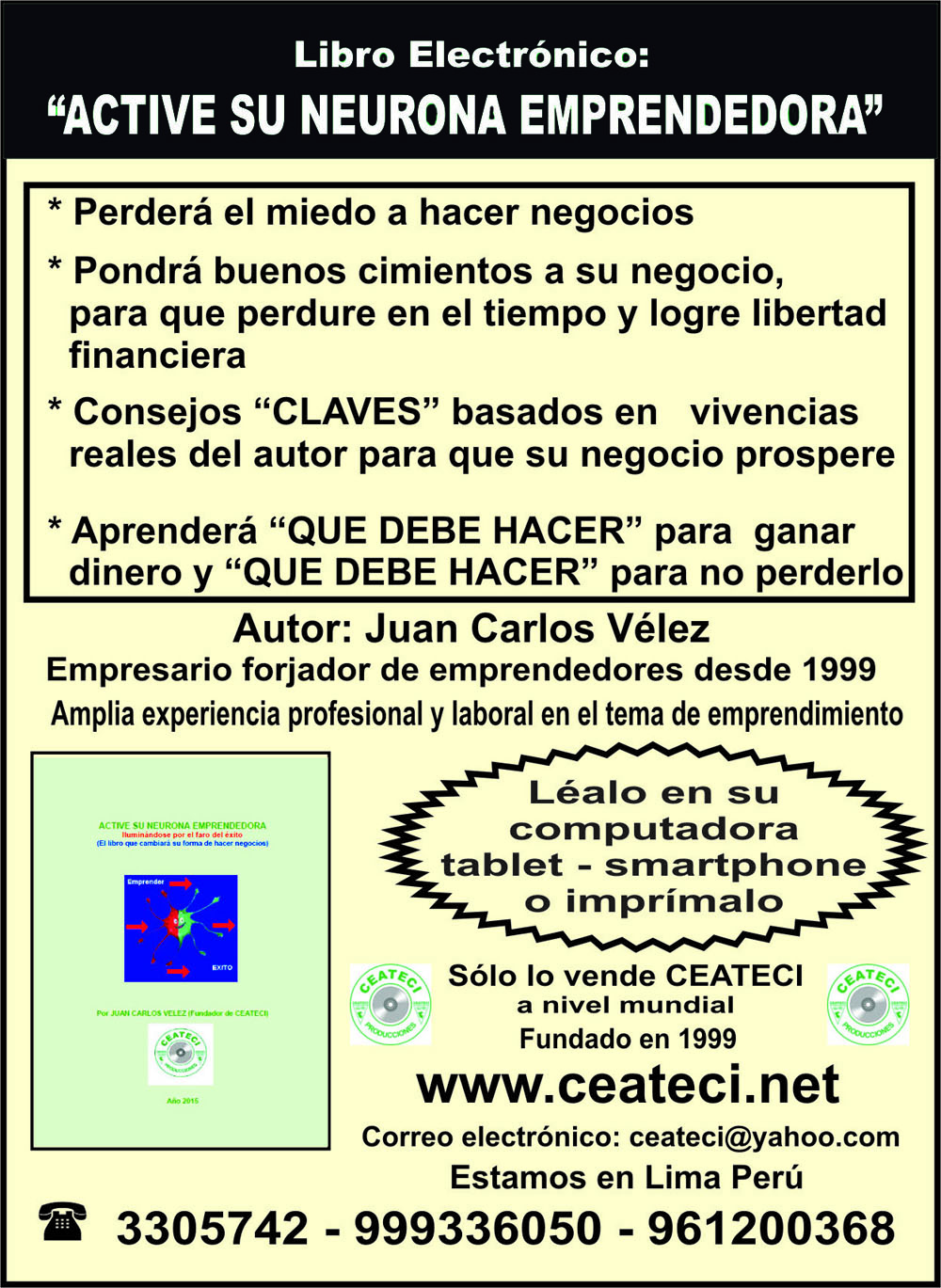 "ACTIVE SU NEURONA EMPRENDEDORA"- Libro de Ceateci para negocios.