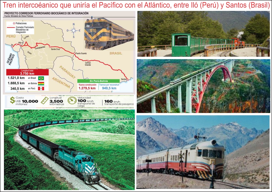 El tren biocéanico que uniría Perú, Bolivia, Brasil entre el Pacífico y el Atlántico