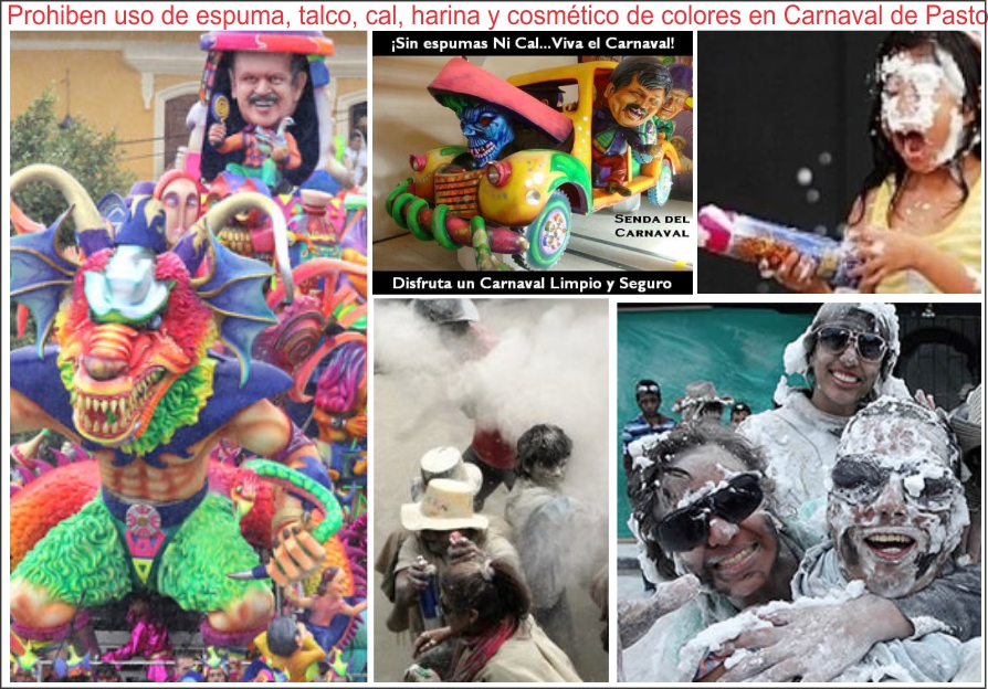  Prohíben uso de espuma, cal, harina, cosmético de colores en carnaval de Pasto