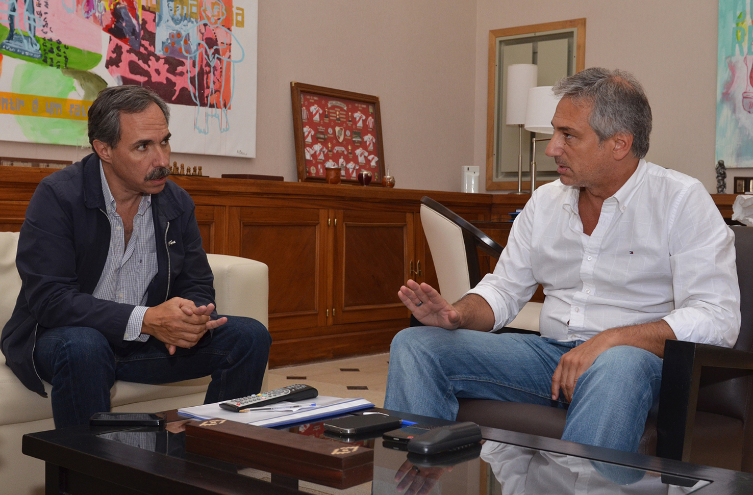 Eseverri recibió a José Arteaga en Olavarría y reclamaron medidas contra la Inseguridad