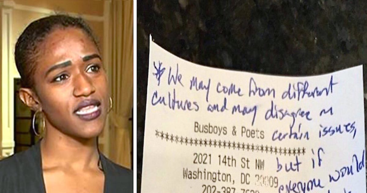 Waitress is forced to serve Trump supporter, an hour later she sees this on her table