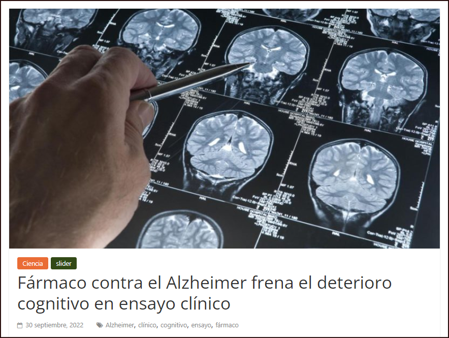  Ensayo clínico: Nuevo fármaco contra el Alzheimer frena el deterioro cognitivo