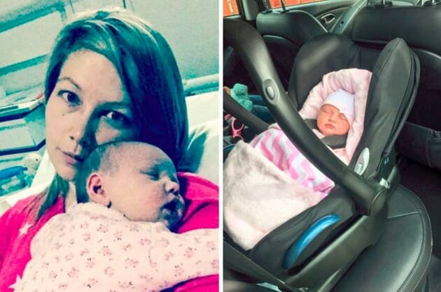 Bebé de 3 semanas deja de respirar tras viaje en auto, la mamá advierte a todos los padres