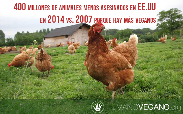 400 millones menos de animales asesinados en 2014 y es porque hay más veganos