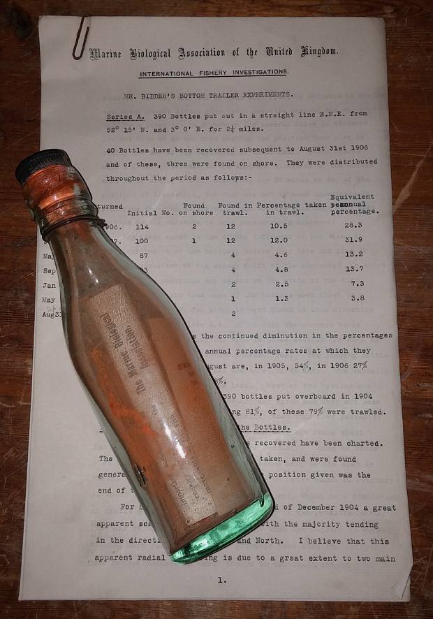 Un mensaje en una botella llega a su destino casi 100 años después
