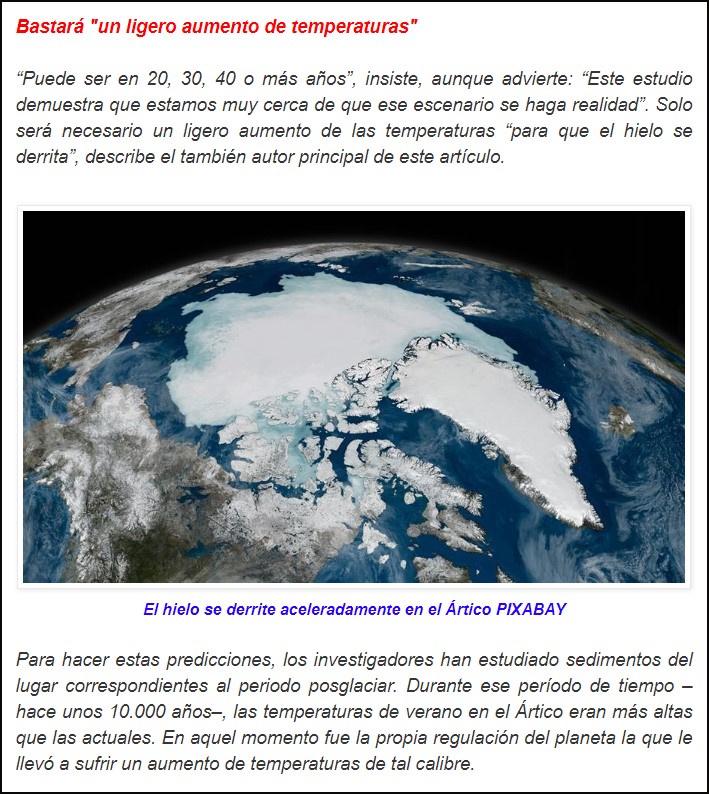  Nueva alarma climática: El Ártico no puede mantener su capa de hielo en verano.