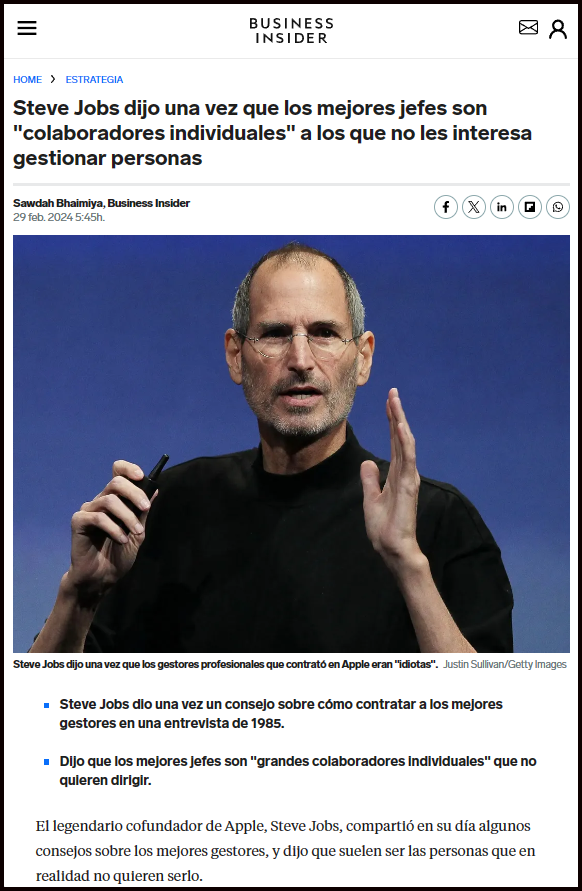  Steve Jobs y su forma de ver como serían los mejores jefes