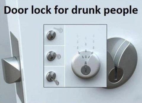 ¡Cerradura para borrachos!