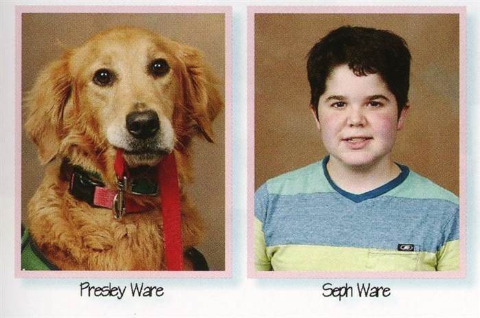Boy's service dog poses in yearbook: 'She's part of our school'