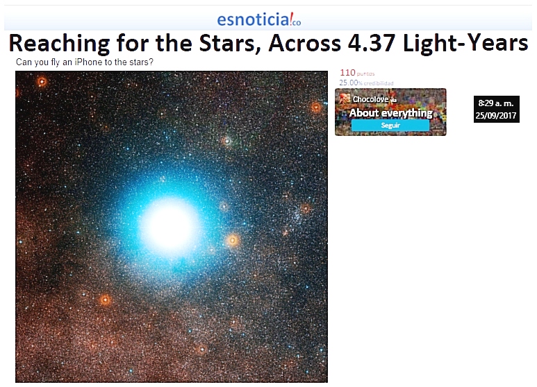 Alcanzando las estrellas, a través de 4.37 años luz (traducción)