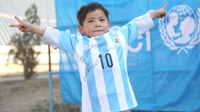 Afghan boy bags real Messi shirt, finally