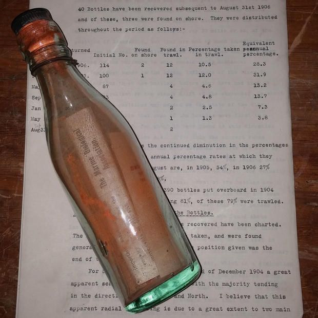 Found after 108 years: Message in a bottle set afloat for science